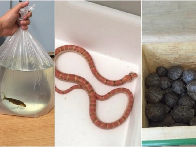 Tráfico de animais no Aeroporto de Confins: corais, peixe, jabuti e cobra apreendidos